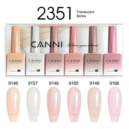 9ml CANNI TPO FREE HEMA FREE Ultra Consistency Nail Gel Polish Set Round Brush Semi Permanent Soak Off UV LED Gel Nail Kit