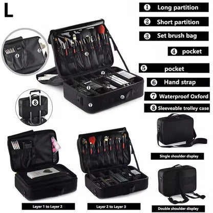New Oxford Makeup Bag For Women Professional Large Capacity  Travel Cosmetic Case Waterproof Manicure Makeup Toolbox