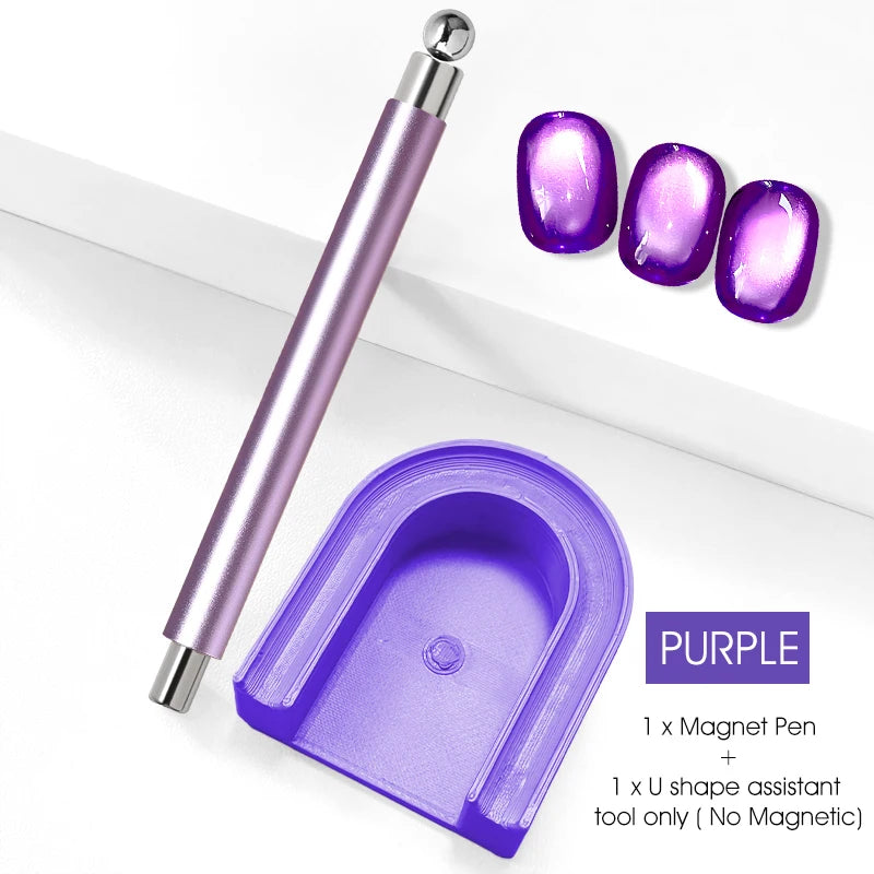 U-Shaped Magnetic Gel Polish Guide Tool Cat Eye Nail Magnet Assistant Holder Pad for Beginner DIY Manicure Magnetic Nail Art