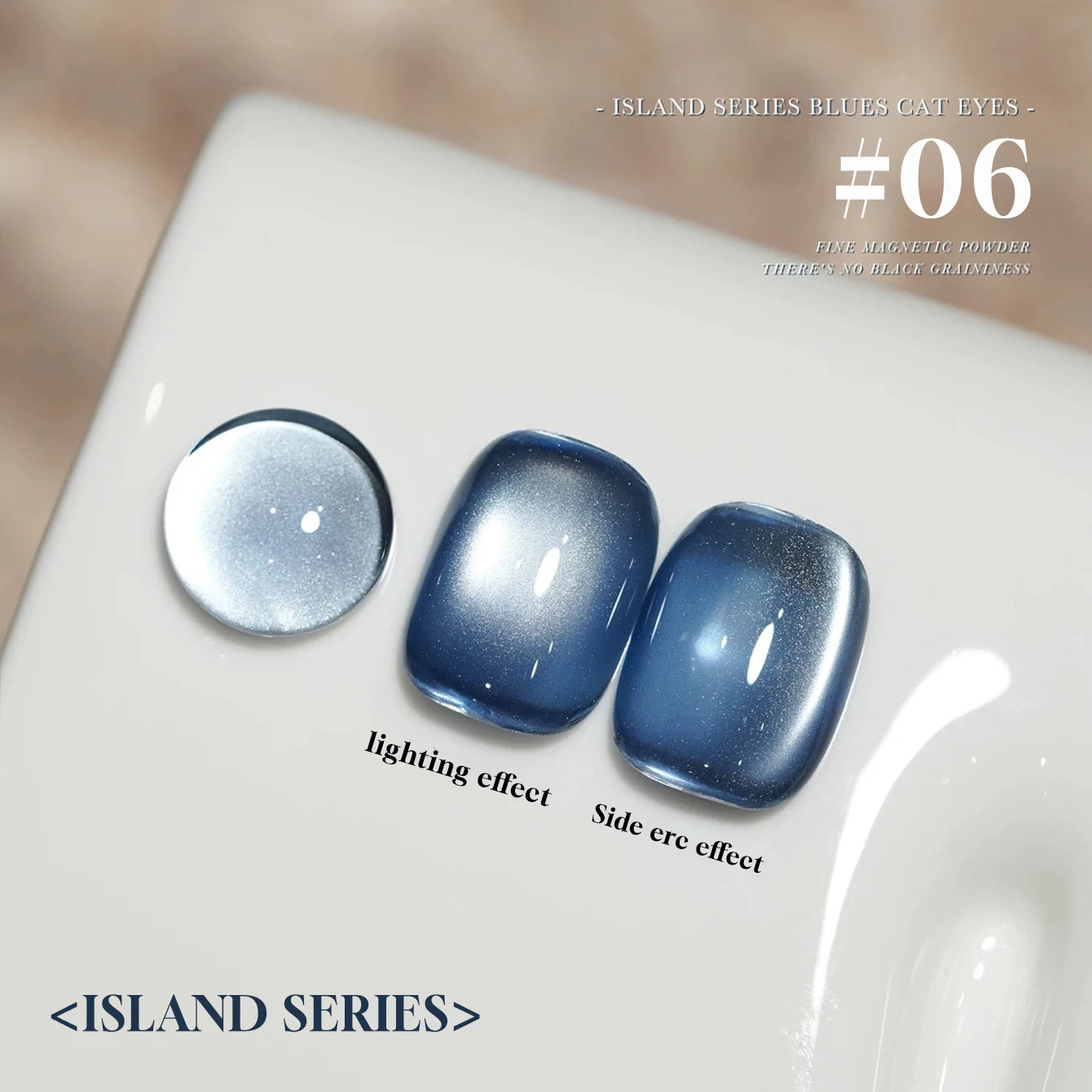 12ML 1-6PCS Summer And Autumn Island Glass Bead Magnet Cat Eye Gel Nail Polish Blue Nails Nail Art Nail Supplies