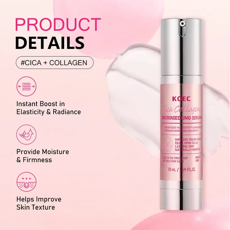 Korean Centella Asiatica Extract Soothes Moisturize Soft Firm Brighten Repair Skin Facial Collagen Microneedle Essence Lotion