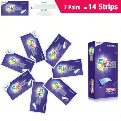 [ 5D ] Effective Teeth Whitening Strips Whitener Strips Teeth Whitener Helps Remove Yellow Teeth And Stains Teeth Stain Remover