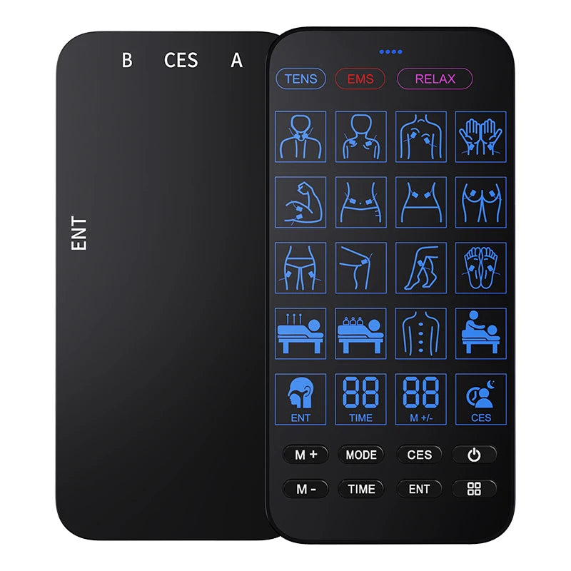 Digital Electric Pulse Muscle Stimulator–48 Massage Modes for Full-Body Therapy, Pain Relief + Sleep Aid & Rhinitis Photothera