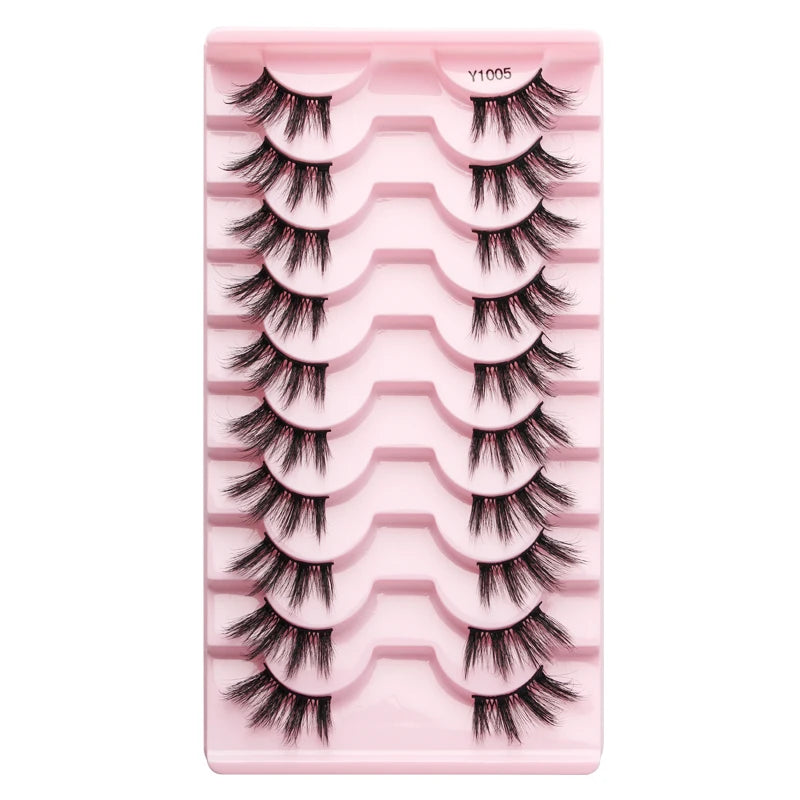 3/10 Pairs Half Lashes Cat Eyelashes Natural Long Handmade 3D Mink Lashes Makeup Tool Reusable Fake Eyelash maquillaje Faux Cils