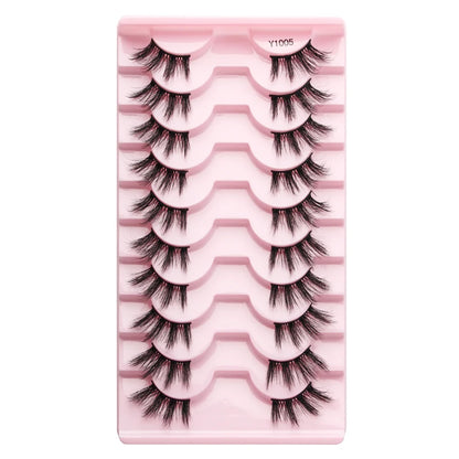 3/10 Pairs Half Lashes Cat Eyelashes Natural Long Handmade 3D Mink Lashes Makeup Tool Reusable Fake Eyelash maquillaje Faux Cils