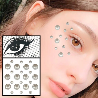 Red Heart Face Jewelry Temporary Tattoos Eye Forehead Diamonds Jewels Makeup Sticker Sparkle Water Drop Gems Nail Art Festival