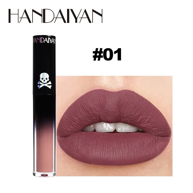 New Black Velvet Lipsticks Halloween Dark Matte Lip Gloss Set Moisturizing Lasting Waterproof No Fade Sexy Red Liquid Lipsticks