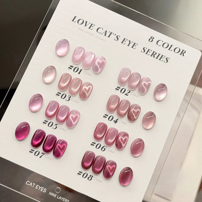 12ML 1-21PCS Autumn Nails Red through half the Sky Cat Eye Nail Glue Halloween New Whitening Glass Bead Cat Eye Nail Polish