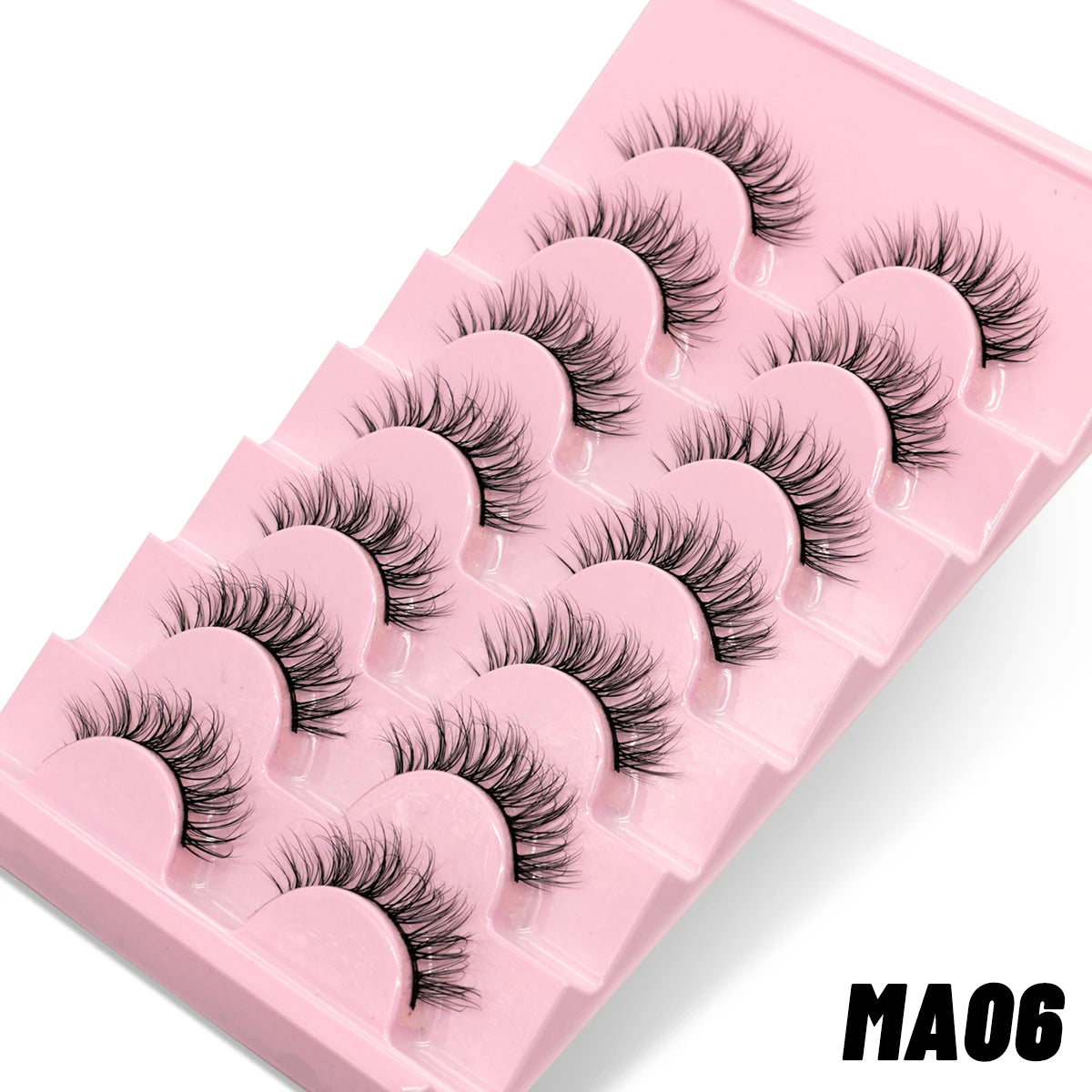 GROINNEYA Manga Lashes 5/7 pairs Eyelashes 3D Natural False Lashes Fluffy Soft Cross Wispy Natural Eyelash Extension Makeup