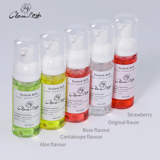 GLAMLASH 60ml  Eyelash Extension Shampoo Foam Eyelid Deep Clean Cleanser For Makeup Tools Mascara Remover Glue Salon Home Use