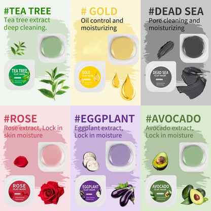 A variety of mud masks to deeply hydrate the face, moisturize and nourish the skin, making it smoother and more supple