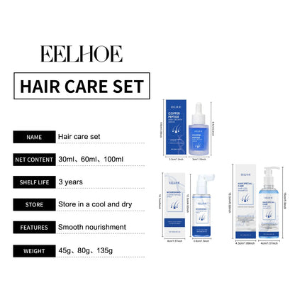 EELHOE Hair Care Set Blue Copper Peptide Serum Anti Hair Loss Treatment Damaged Hair Repair Copper Peptide Hair Growth Products