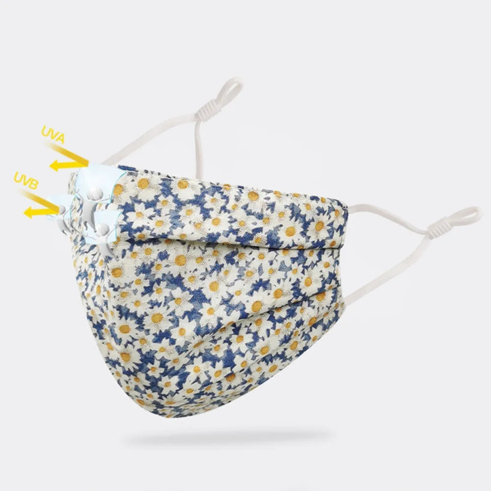 Breathable Cotton Printing Mask Fashion Washable Anti-UV Riding Face Mask Skin-Friendly Anti Dust Sunscreen Mask Outdoor Sports