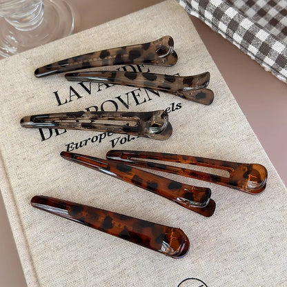3pcs/Set Hairpins Retro Leopard Print Duckbill Hair Clips Makeup Bangs Clips for Women Girls Fashion Barrettes Hair Styling Tool