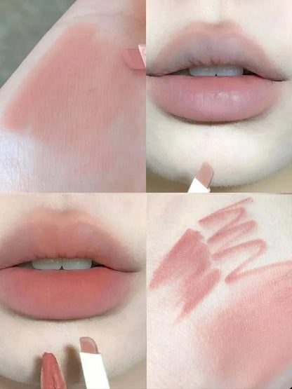 Light sweet and soft fog lipliner outlines the lip shape, lasting, not easy to fade, not take off makeup, nude pink lip liner