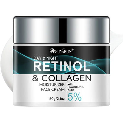 SUYARUN Retinol & Collagen Face Cream - Anti-Aging Moisturizer for Deep Hydration, Firming & Youthful Glow.