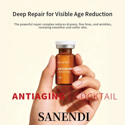 Sanendi Cocktail Serum for Facial Ampoule Hyaluronic Acid Dermapen Purifying Hydrating Skinbooster Korean Skincare Set 7ML*5Vial