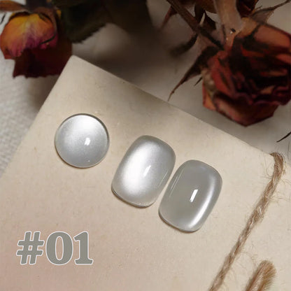 10ML 1-21PCS 2025 Autumn New Emerald Green Magnet Cat's Eye Gel Nail Polish Green Whitening Glass Bead Cat Eye Nail Polish