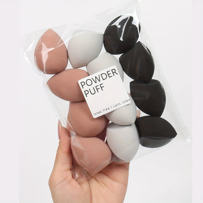 12 pieces latex free hydrophilic polyurethane beauty sponge set multi-color makeup mixing sponge, suitable for liquid and cream