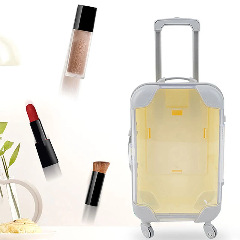 1Pc Simulation Mini Trolley Cases False Eyelashes Makeup Carrying Suitcase ABS Small Toiletry Box Women Travel Gift Box
