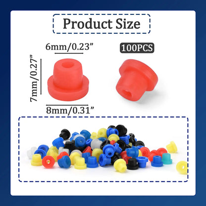 100Pcs Tattoo Supplies Silicone Durable Rubber Grommets Nipples "T" Type Needle Pad Tattoo Machine Accessory Armature Bar Tools