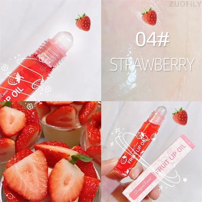 Fresh Fruit Roll-on Lip Balm Lip Makeup Primer Moisturizing Clear Transparent Lipoil Long Lasting Hydrating Lip Gloss Cosmetics