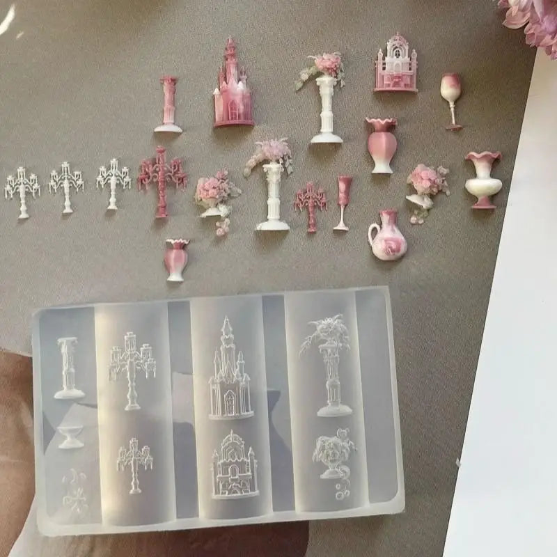 New3D Silicone Nail Mold Flower Bow Butterfly Nails Templates Transparent Mold DIY Nail Art Decor Stamping Plates Manicure Tools