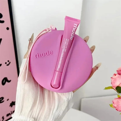 Rhod Lemontini Yellow Makeup Bag for Women Portable Travel Small Cosmetic Bags Zipper Toiletry Bag Pouch Lipsitck Storage Bags