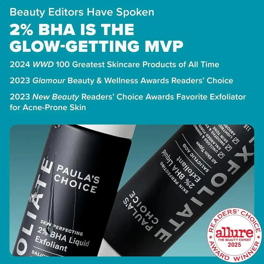 Paula's Choice 2% Bha Salicylic Acid Serum Exfoliant Liquid Gently Exfoliates Unclogs Pores Improves Blackhead Acne Facial Serum