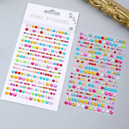 Rhinestone Acrylic Face Decoration Sticker Party Eyes Makeup Crystal Self-adhesive DIY Sticker Girls Face Diamond Tattoo Sticker