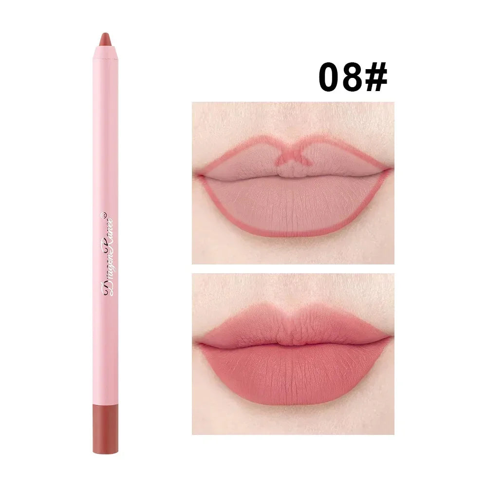 12 Colour Matte Lip Liner Pencil Carving Labial Makeup Lasting Brown Lip Liners Waterproof Lipstick Pen Lip Contouring Cosmetics