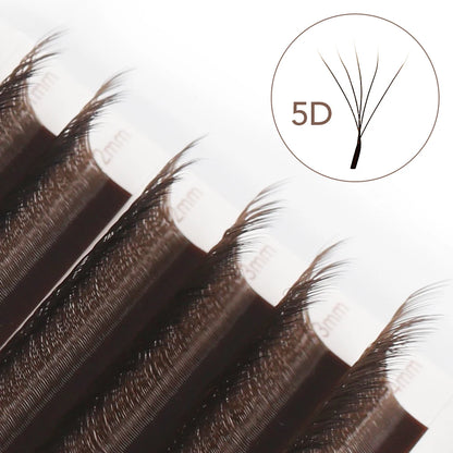 NATUHANA 3DW Shape Individual Lashes Easy Fan W Style Black Eyelash Extensions Soft W-Shaped Brown Eyelashes for Makeup Tool