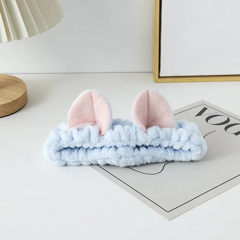 Hairband Cat Coral Plush Headband Cute Soft Hair Bow Headband Hairband Wash Hair accessories Elastic headband accessories