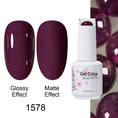 Clou Beaute 15ml Nail Gel Polish Warm Color Dark Red Brown Semi Permanent Nail Art Manicure Soak Off LED UV Varnishes Lacquer