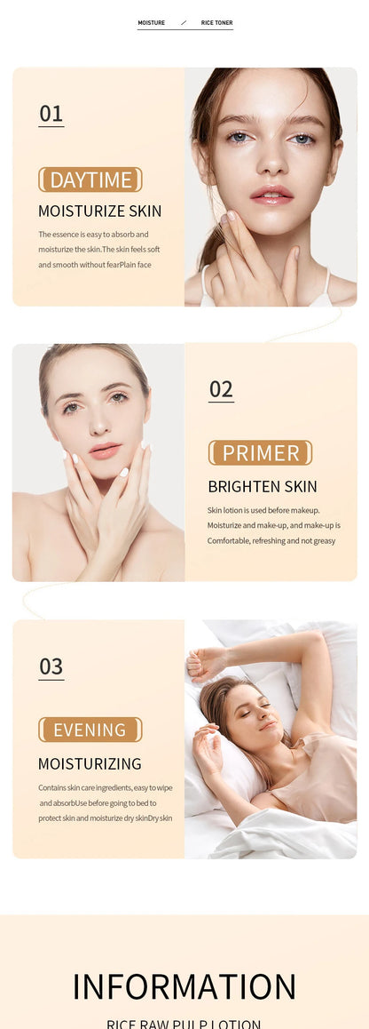 BIOAQUA Whtie Rice Face Lotion Whitening Moisturizing Anti Wrinkles Anti Wrinkles Anti-Aging  Facial Serum Essence Skin Care
