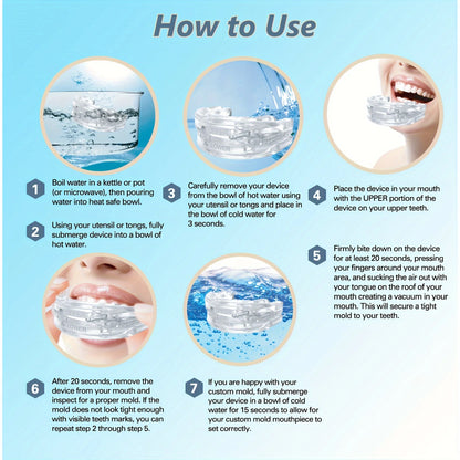 Anti-Snoring Mouth Guard, Adjustable Mouthpiece - Night Time Teeth Mouthguard & Sleeping Bite Guard for Bruxism and Stop Snoring