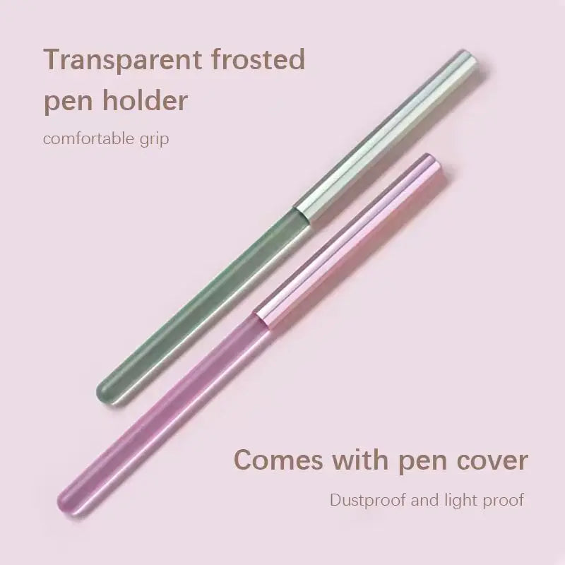 2-pack/pink round head/green flat head, high-end specialized nail salon phototherapy pen, evenly coated with glue and molded in