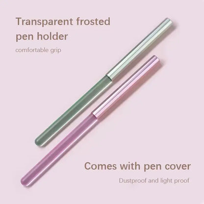 2-pack/pink round head/green flat head, high-end specialized nail salon phototherapy pen, evenly coated with glue and molded in