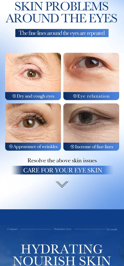 SADOER Collagen Eye Mask Caffeine Crystal Anti Dark Circles Eye Bag Remover Moisturizing Anti-aging Eye Patches Skin Eye Care