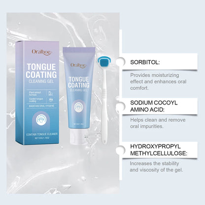 50ml Tongue Cleaning Gel Set,For Bad Breath Long Lasting-Freshness Mouth Odor-Eliminators,Tongue Cleaning Paste For Home
