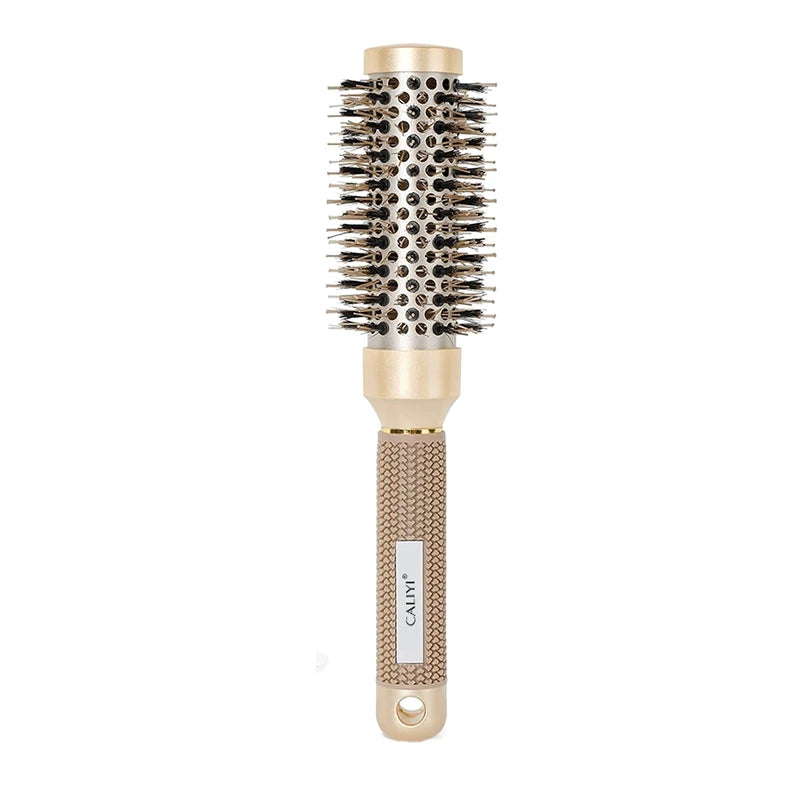 4 Sizes Heat Conductive Aluminum Barrel Volumizing Curling Styling Brush with Air Vents Thermal Ceramic Boar Bristle Hair Brush