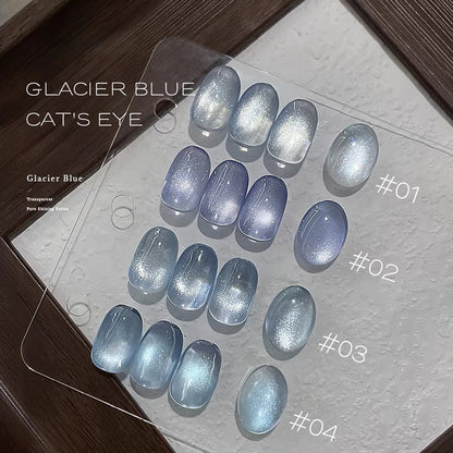 12ML 1-6PCS Summer And Autumn Island Glass Bead Magnet Cat Eye Gel Nail Polish Blue Nails Nail Art Nail Supplies