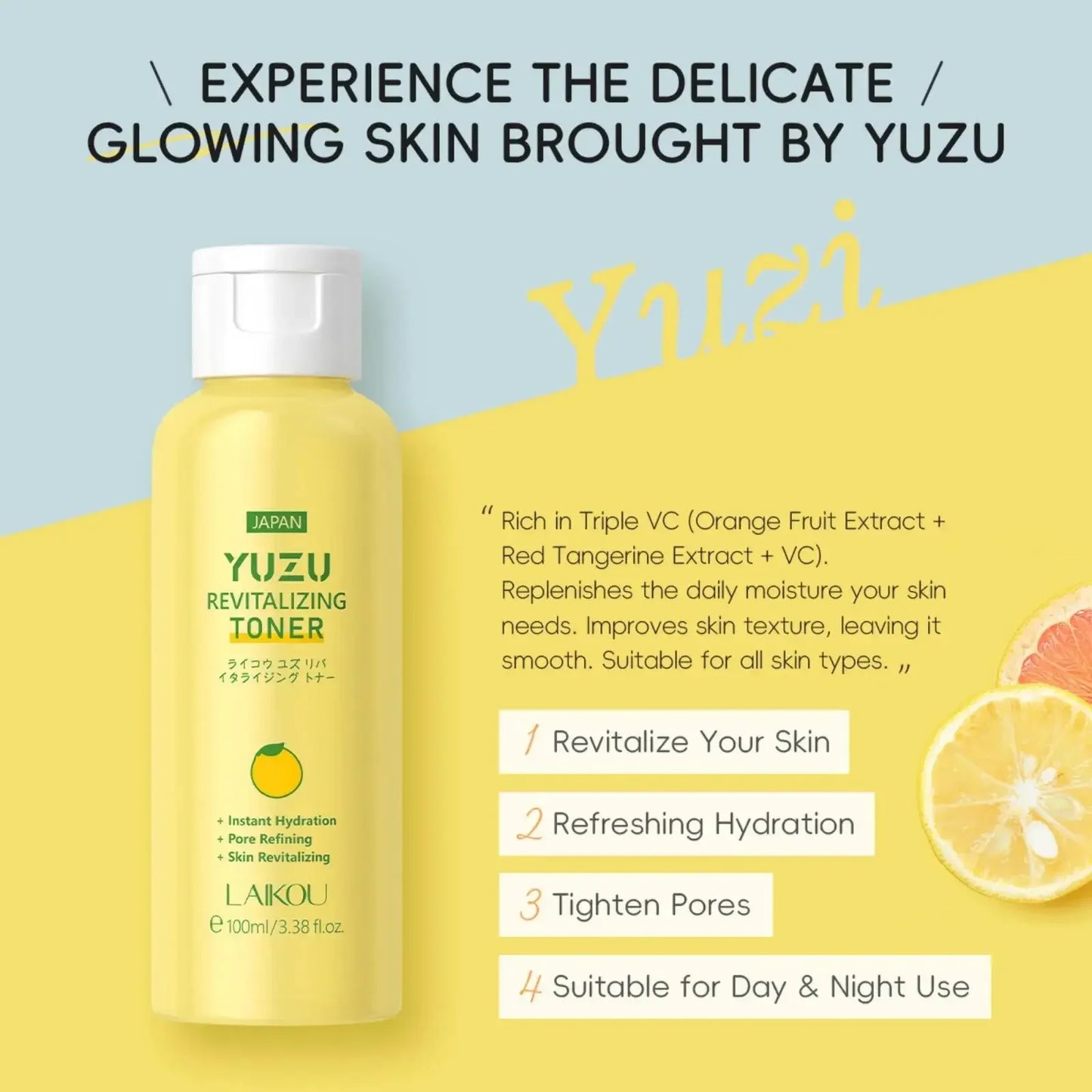 Japanese Yuzu Toner 100ml Deep Hydration Pore Minimizing Brightening Effect Long Lasting Moisture Revitalizing Skin Treatment
