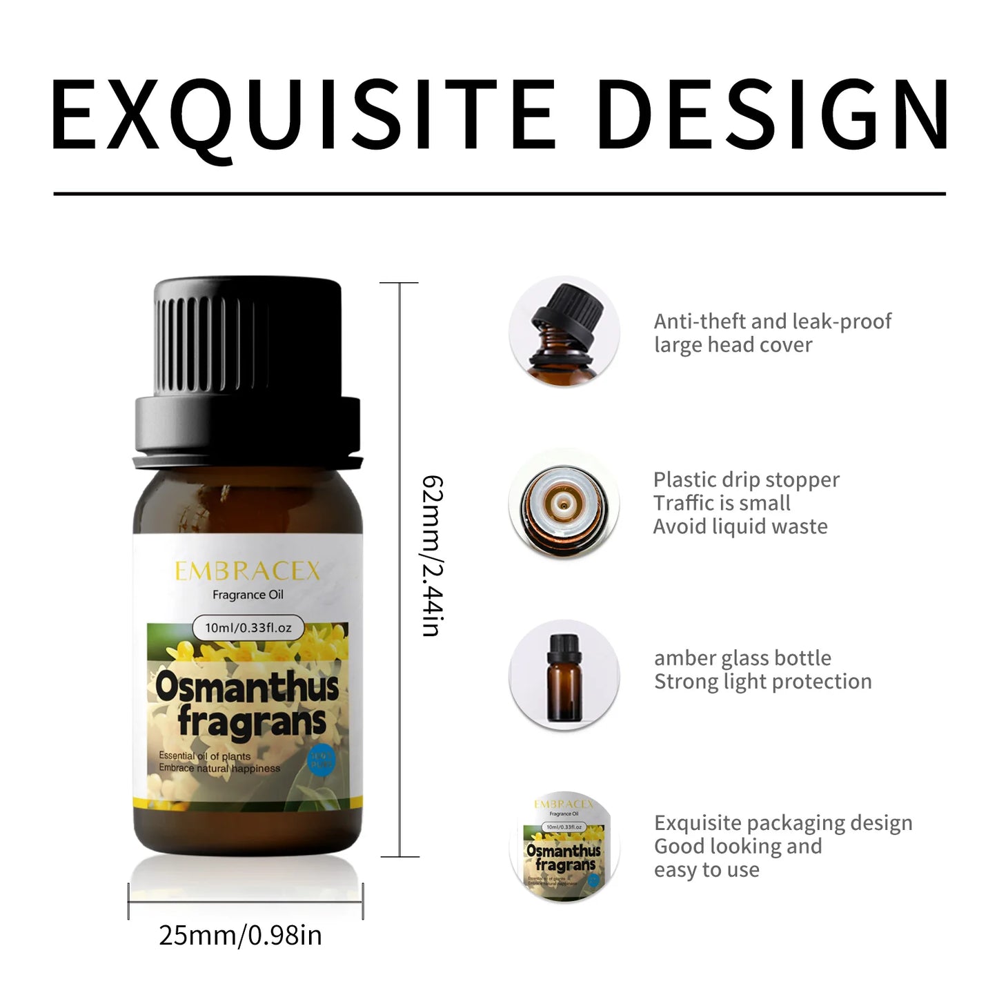 10ml Osmanthus fragrans Essential Oil Skincare Bodycare Floral-Scent Fragrance Oil Long Lasting Natural Scent Gift For Woman