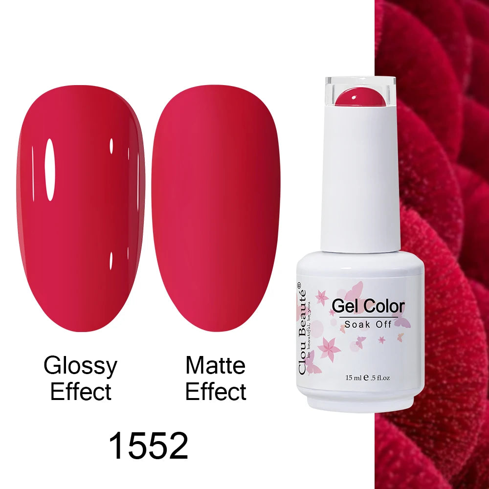 Clou Beaute 15ml Nail Gel Polish Warm Color Dark Red Brown Semi Permanent Nail Art Manicure Soak Off LED UV Varnishes Lacquer