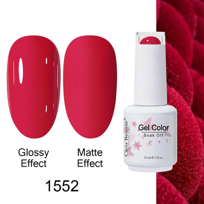 Clou Beaute 15ml Nail Gel Polish Warm Color Dark Red Brown Semi Permanent Nail Art Manicure Soak Off LED UV Varnishes Lacquer