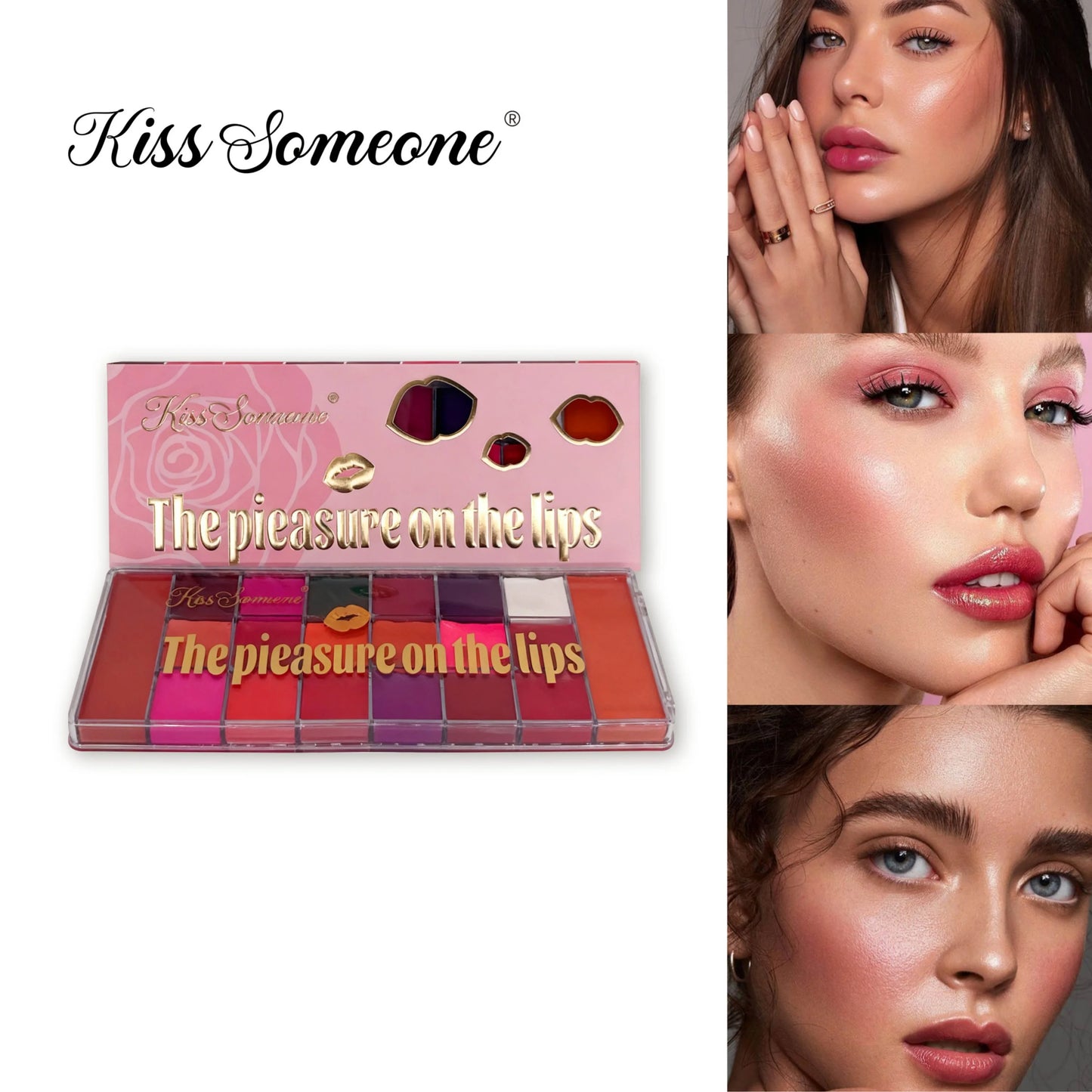 20 color lip color waterproof sweat proof powder blusher all-in-one makeup plate matte color makeup mouth red lip gla