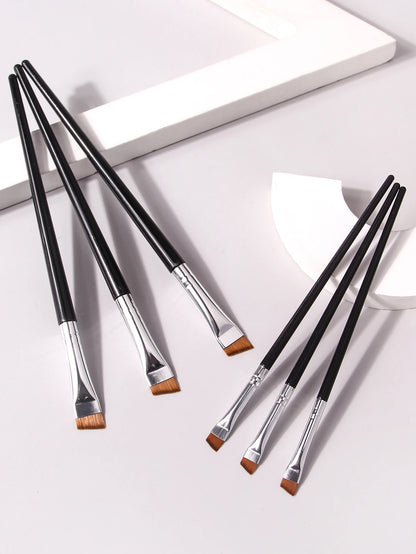 6 Pcs popular eye makeup brush high-end ultra-fine thin bevel brush eyeliner brush eyebrow dyeing beauty makeup tools