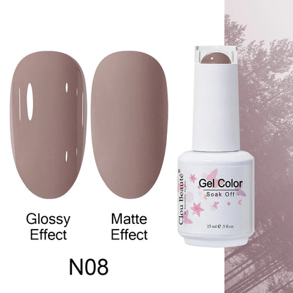 Clou Beaute 15ml Nail Gel Polish Warm Color Dark Red Brown Semi Permanent Nail Art Manicure Soak Off LED UV Varnishes Lacquer