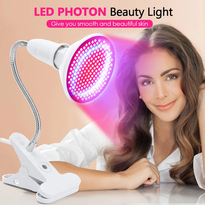 LED Red Light Photon Therapy Face Mask Beauty Instrument Facial SPA Acne Wrinkle Removal Skin Rejuvenation Anti Age Device